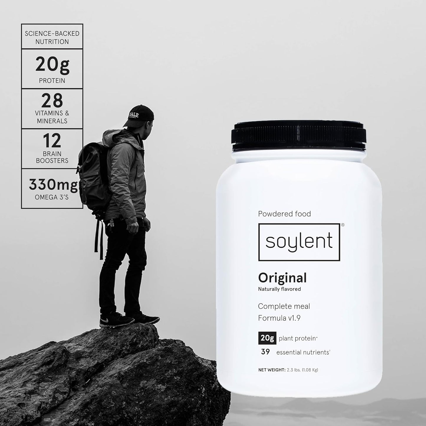 Plant-Based Vegan Protein Powder with 39 Essential Nutrients - Soylent Complete Nutrition Meal Replacement - 36.8oz