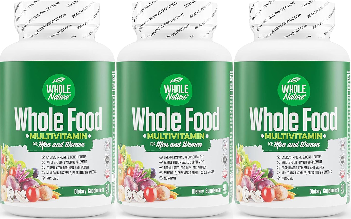 Plant-Based Whole Food Multivitamin with Digestive Support for Men and Women - Non-GMO Superfood Vitamins with Probiotics and Omegas