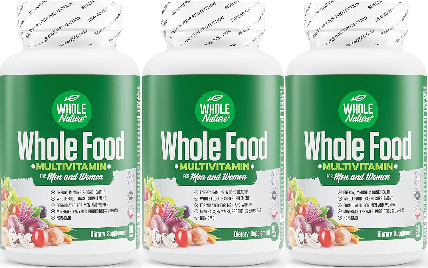 Plant-Based Whole Food Multivitamin with Digestive Support for Men and Women - Non-GMO Superfood Vitamins with Probiotics and Omegas
