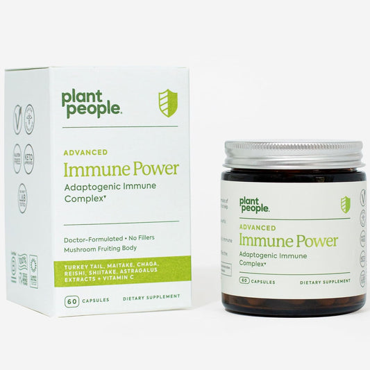 Plant People Immune Power Capsules - Advanced Immune Support Blend with Mushrooms, Astragalus, Herbal, and Vitamin C - Natural, Organic, Vegan, Non-GMO - 60 Count