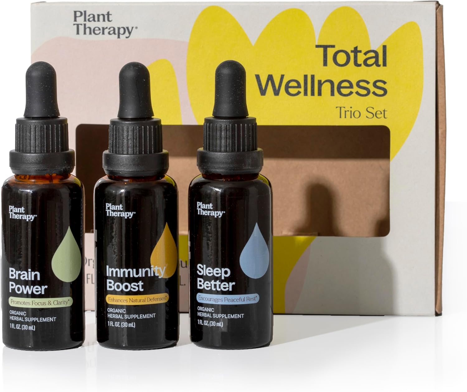 Plant Therapy Total Wellness Trio Set - Immunity Boost, Brain Power, Sleep Better - 30 mL Each