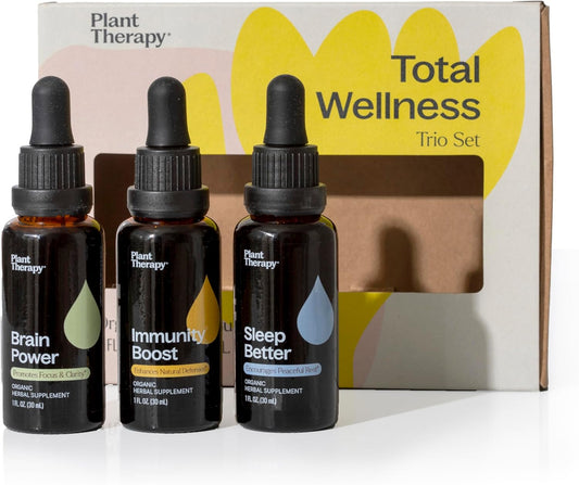 Plant Therapy Total Wellness Trio Set - Immunity Boost, Brain Power, Sleep Better - 30 mL Each