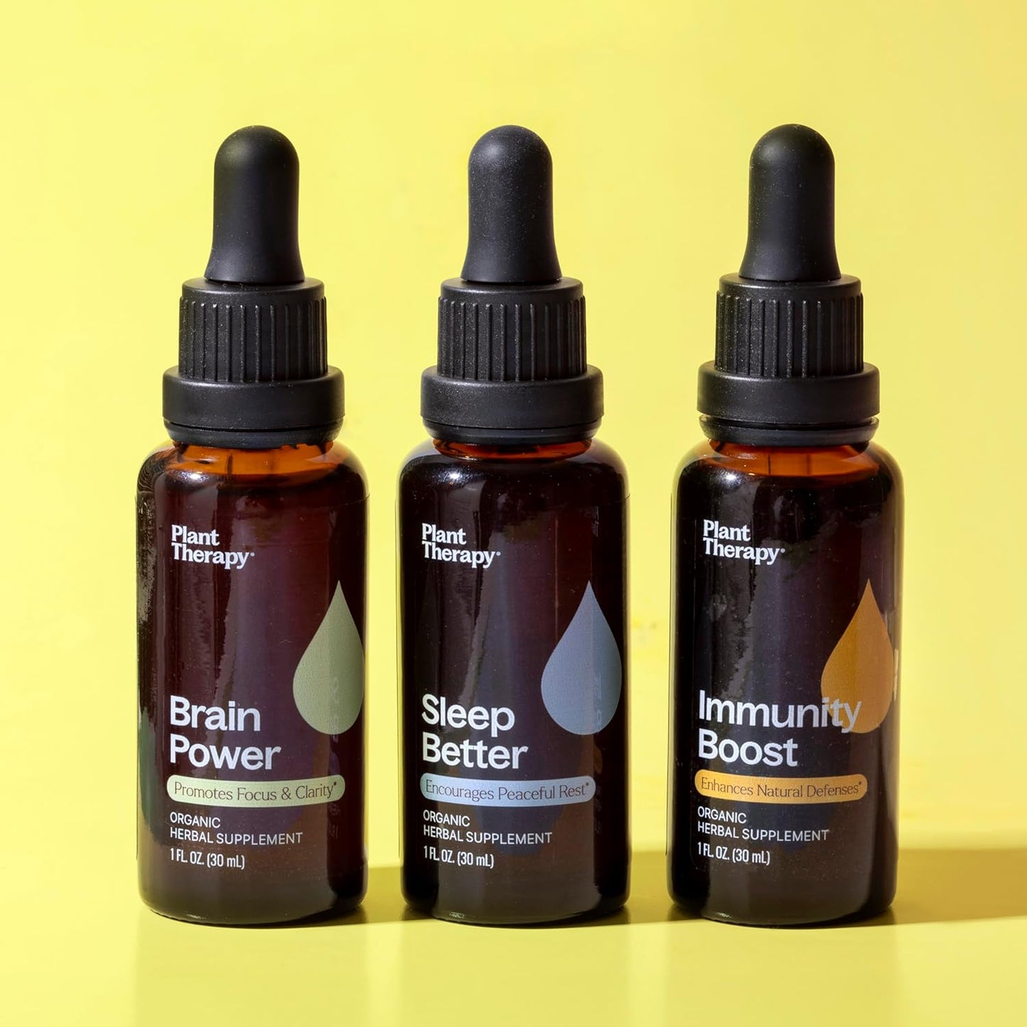 Plant Therapy Total Wellness Trio Set - Immunity Boost, Brain Power, Sleep Better - 30 mL Each