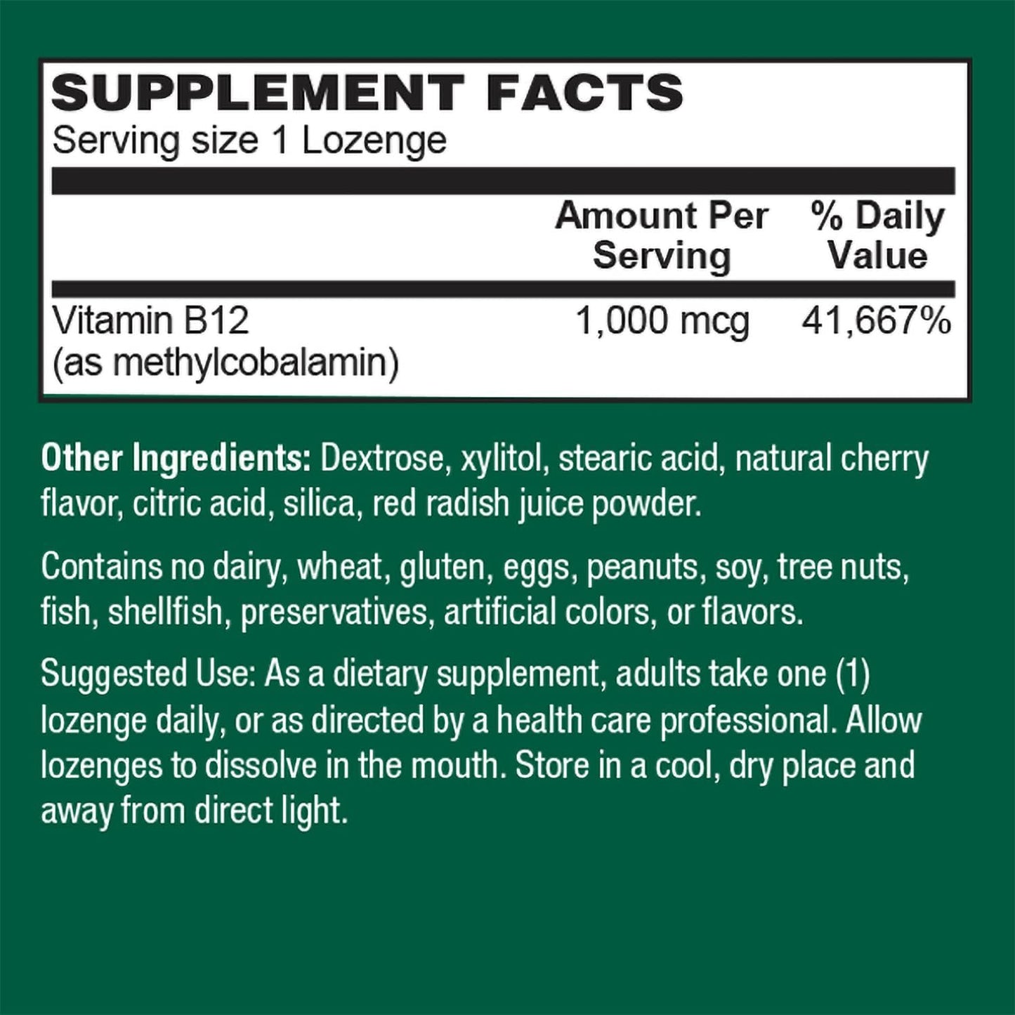 PlantFusion Methylcobalamin B12 Sublingual Vitamin Lozenges - 1000mcg Cherry Flavor - Non-GMO, Supports Cellular Energy, Heart & Nervous System - 60 Count