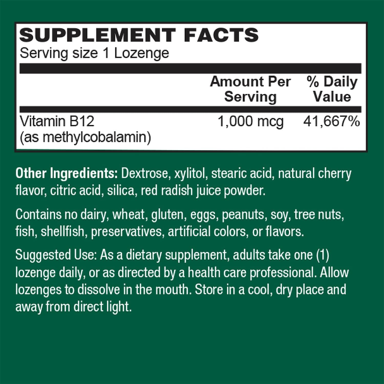 PlantFusion Methylcobalamin B12 Sublingual Vitamin Lozenges - 1000mcg Cherry Flavor - Non-GMO, Supports Cellular Energy, Heart & Nervous System - 60 Count