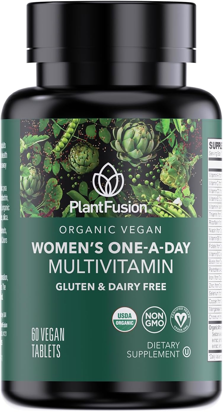 PlantFusion Organic Women's Multivitamin - Whole Food Blend, Vegan, Non-GMO, Gluten & Dairy Free - 60 Tablets (2 Month Supply)