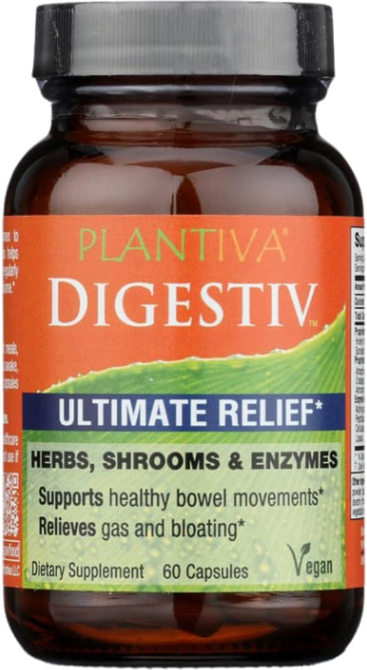 Plantiva Digestiv - Clinically Developed Natural Digestion Support Supplement (60 Capsules)