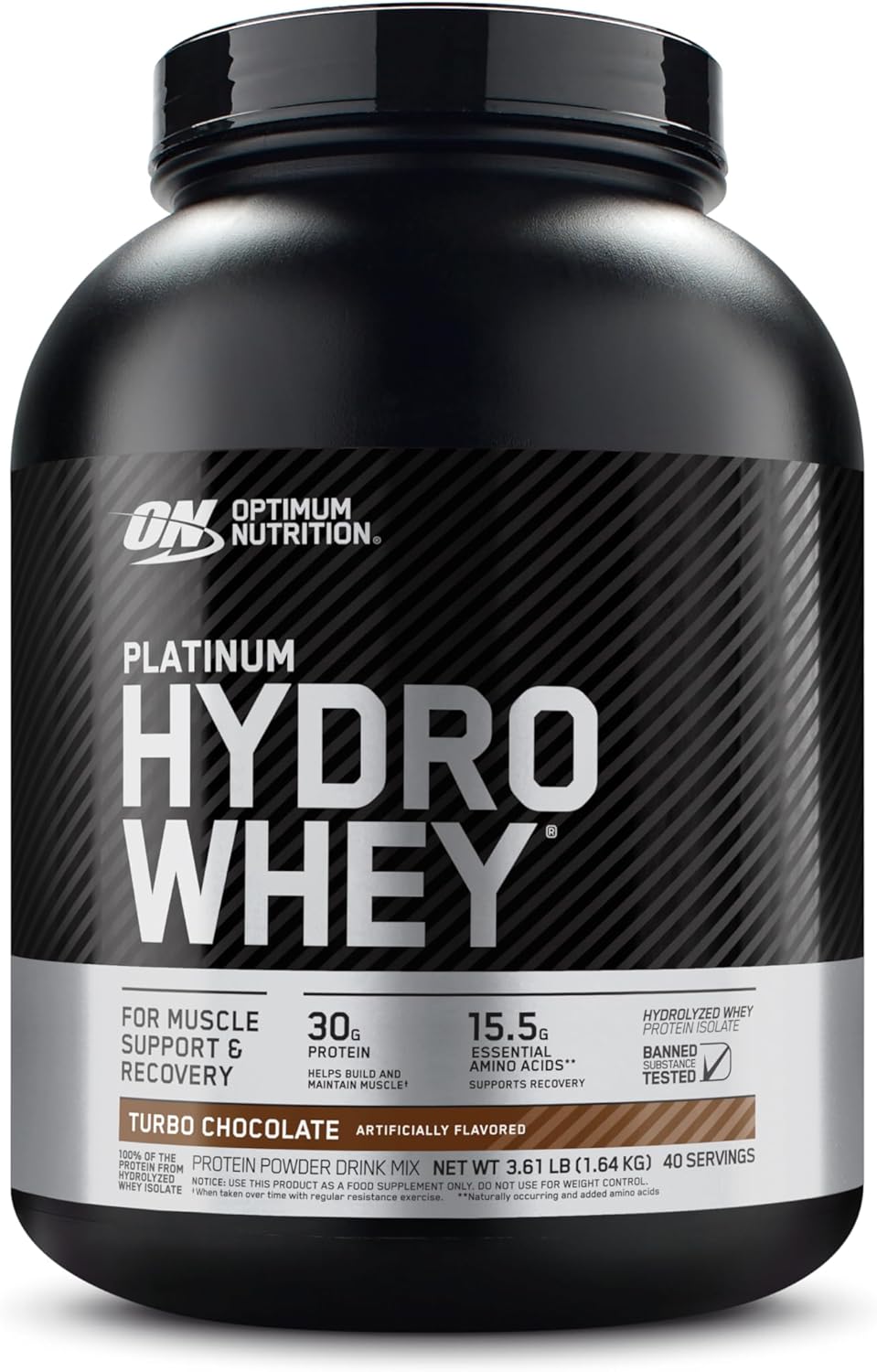 Platinum Hydrowhey Protein Powder, Turbo Chocolate Flavor, 40 Servings, 3.61 lbs - 100% Hydrolyzed Whey Protein Isolate
