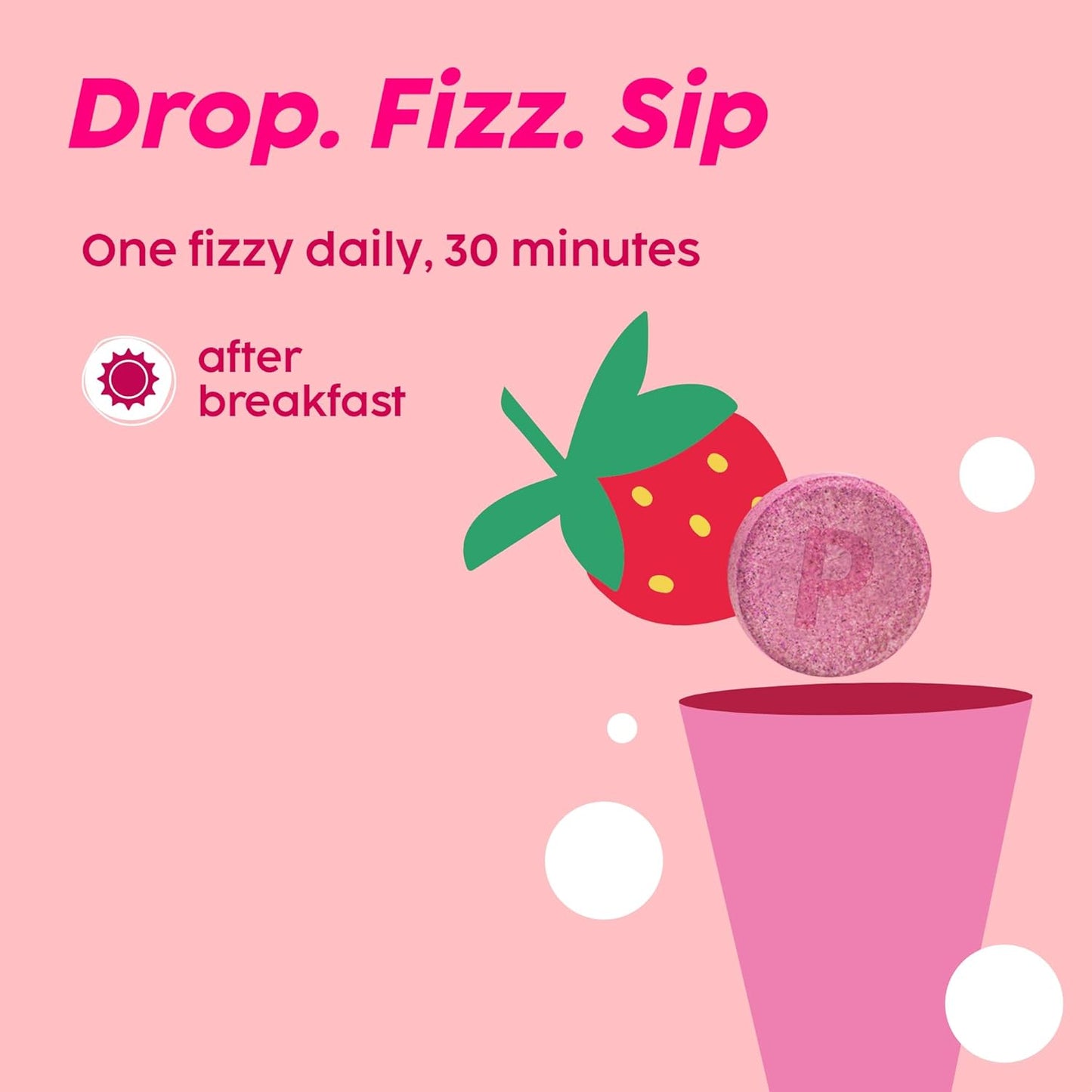 PLIX Glutathione Skin Glow Effervescent Tablets 500mg - Pack of 4, Strawberry Flavour | Vitamin E for Clear, Youthful Skin