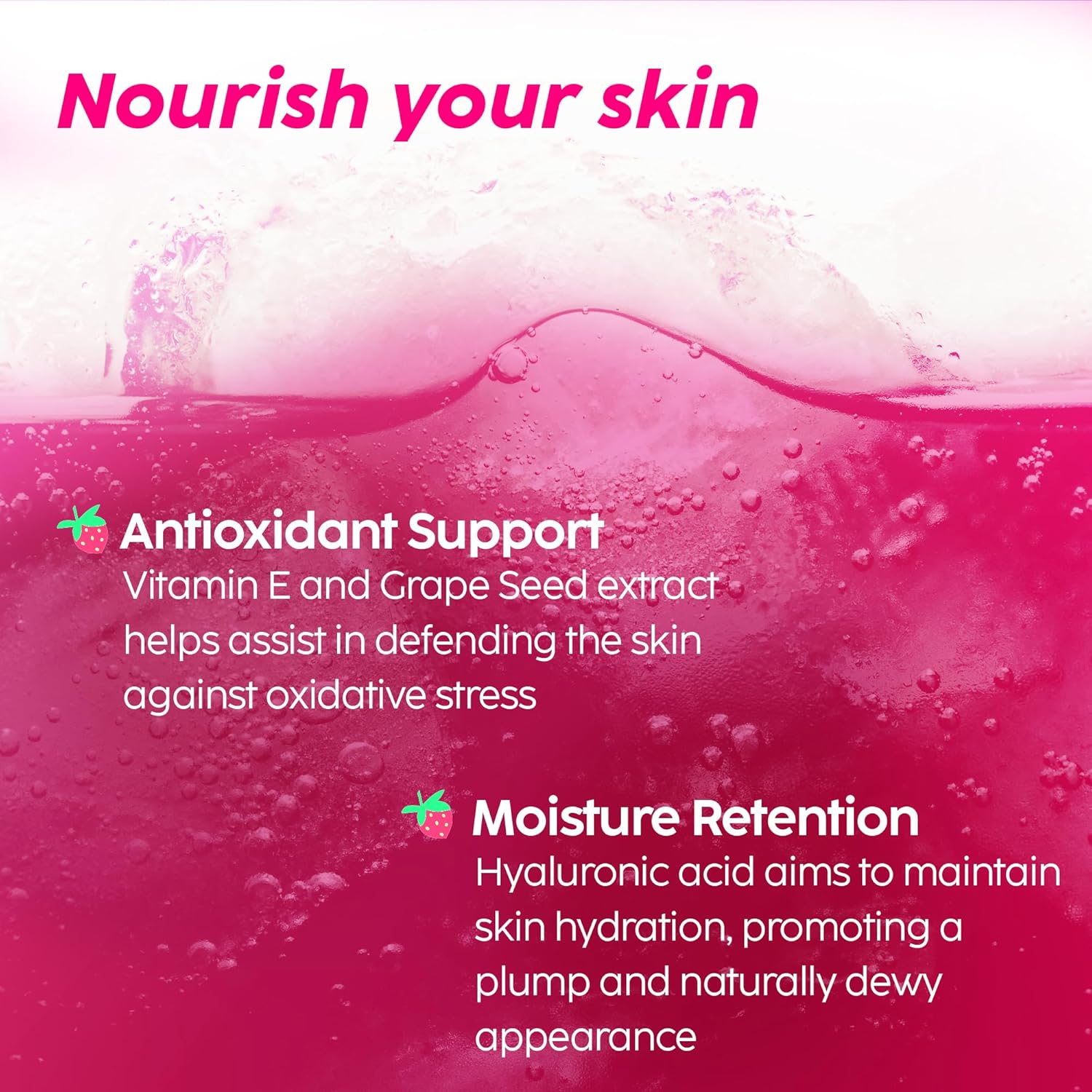 PLIX Glutathione Skin Glow Effervescent Tablets 500mg - Pack of 4, Strawberry Flavour | Vitamin E for Clear, Youthful Skin