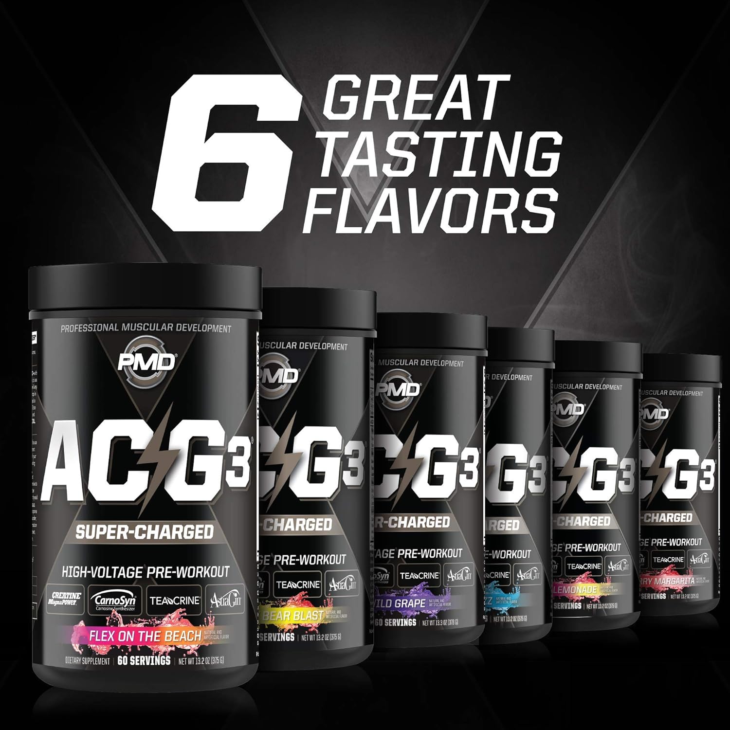 PMD Sports ACG3 Supercharged Pre Workout for Men and Women - Gummy Bear Blast Flavor - Boost Strength, Energy, Focus, Endurance - 60 Servings