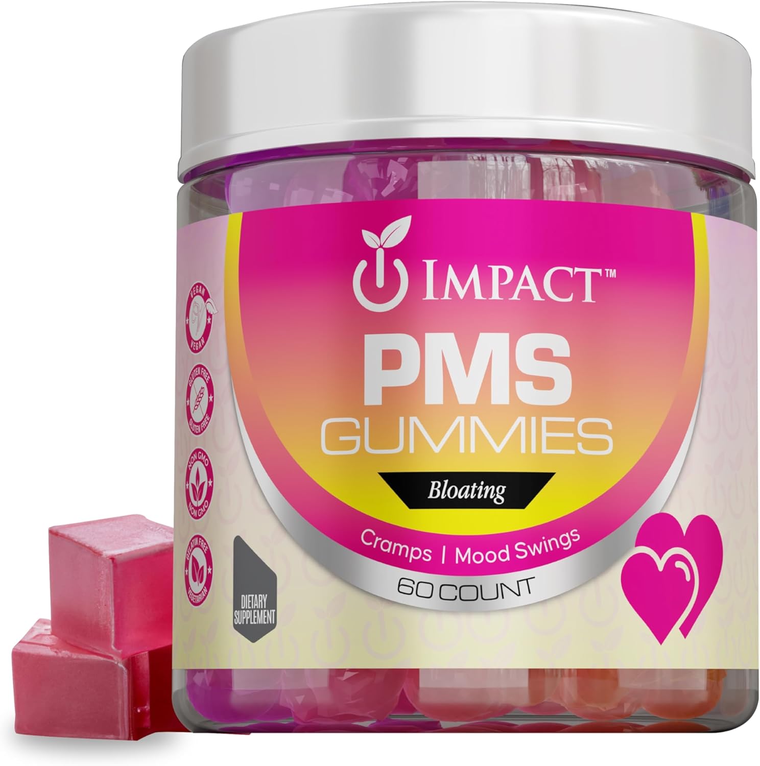 PMS Relief Gummies - 60 Count Multivitamin Women, Menstrual Cramp Support Supplement for Natural Hormone Balance