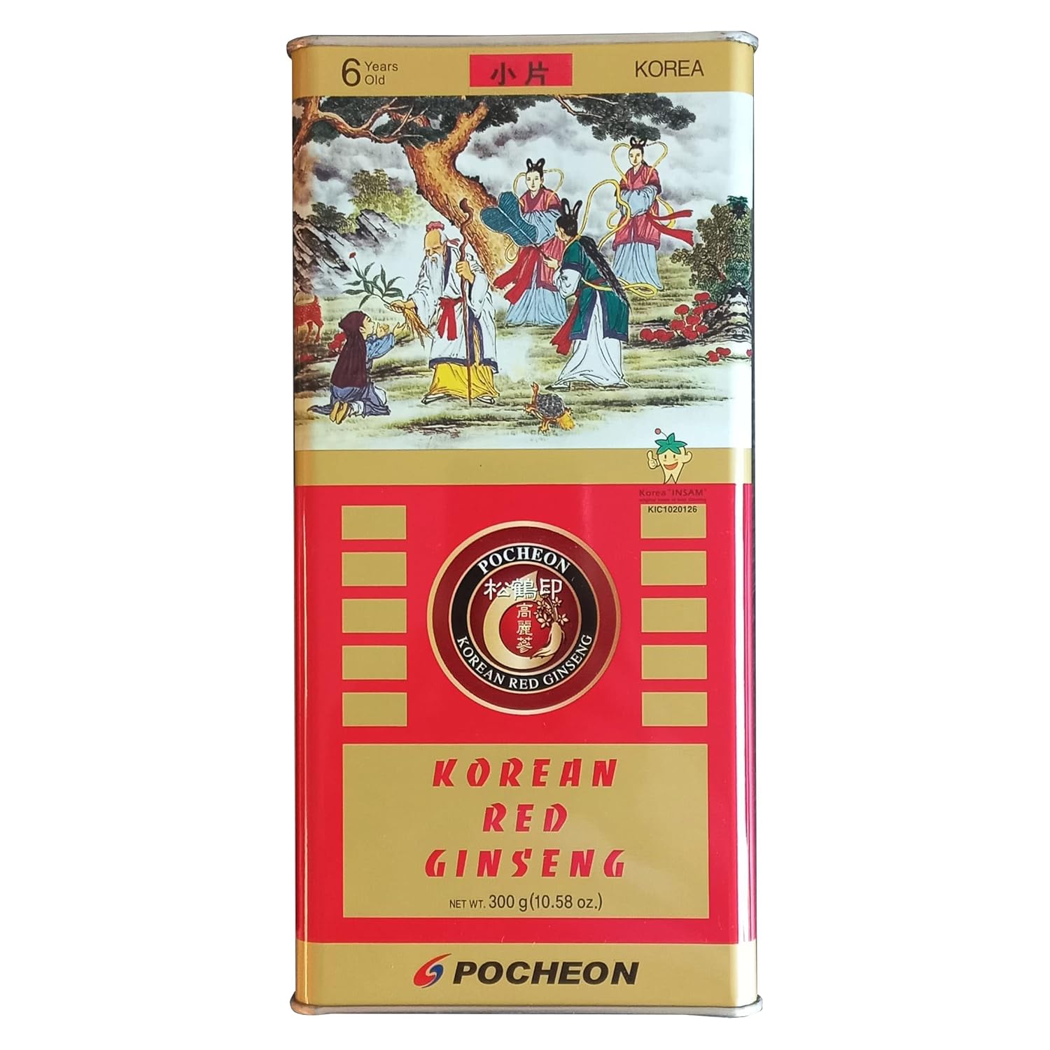 Pocheon Korean Red Ginseng 300g Canned Dried Panax 6 Years Cut Grade 300-Small Roots for Natural Immune Support