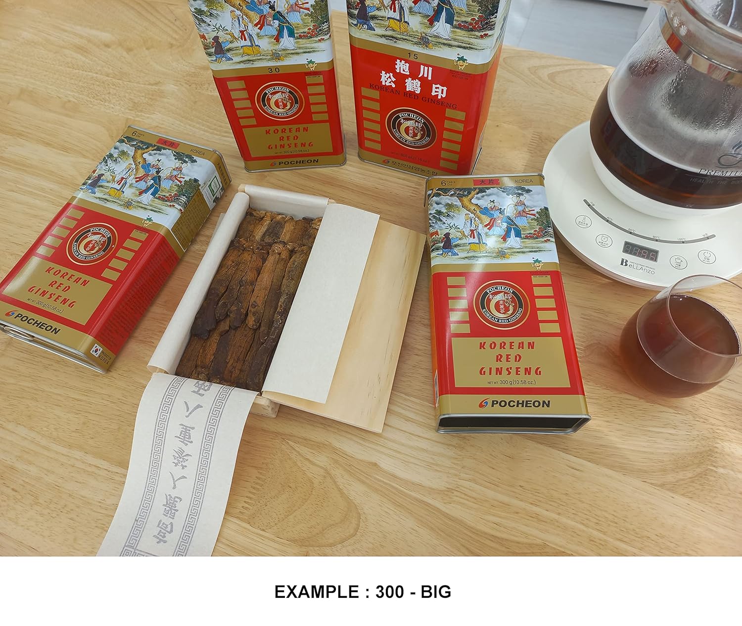 Pocheon Korean Red Ginseng 300g Canned Dried Panax 6 Years Cut Grade 300-Small Roots for Natural Immune Support