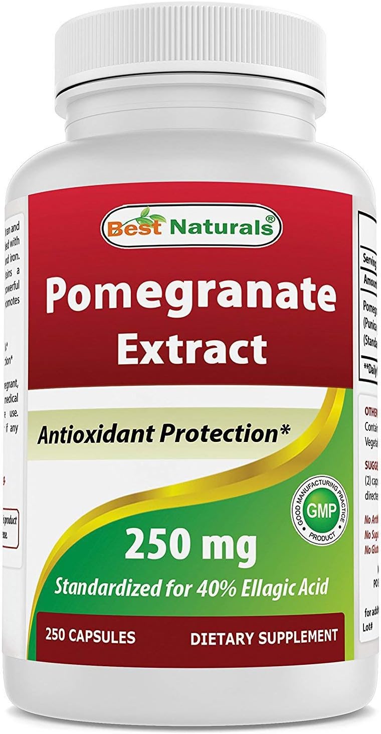 Pomegranate Extract 250 mg - 250 Capsules - Top Quality Natural Supplement for Overall Wellness