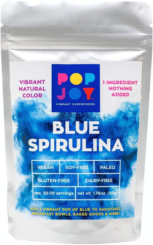 POPJOY Blue Spirulina Powder - 100% Pure Superfood for Vibrant Health and Wellness