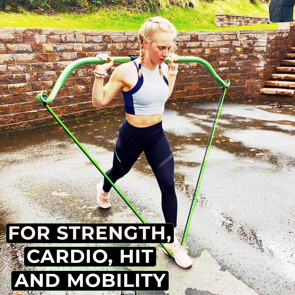 Portable Home Gym Resistance Bands and Bar System for Travel - Full Body Workout Equipment Set