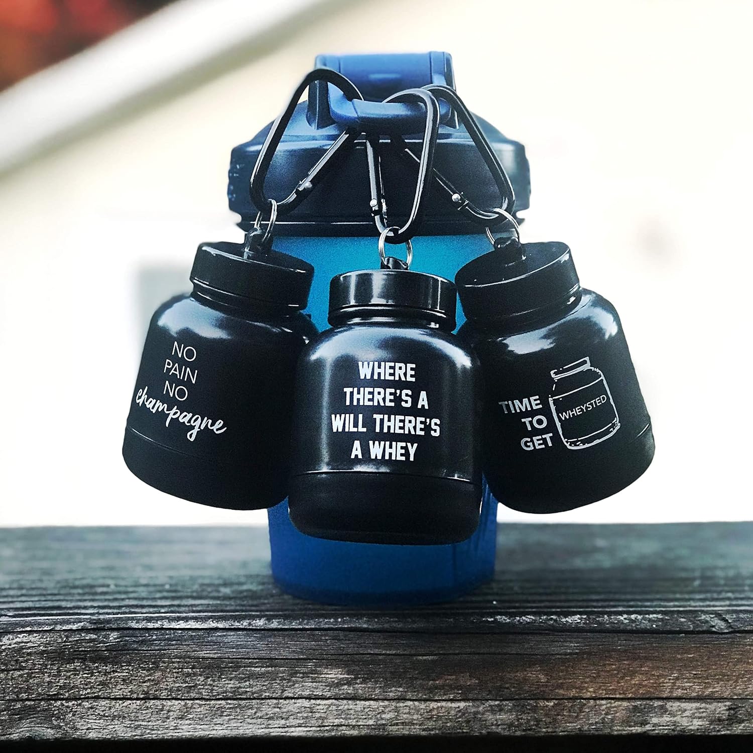 Portable ONMYWHEY Protein Powder Funnel Keychain for Gym & Travel - TSA Approved, On-the-Go Supplement Container