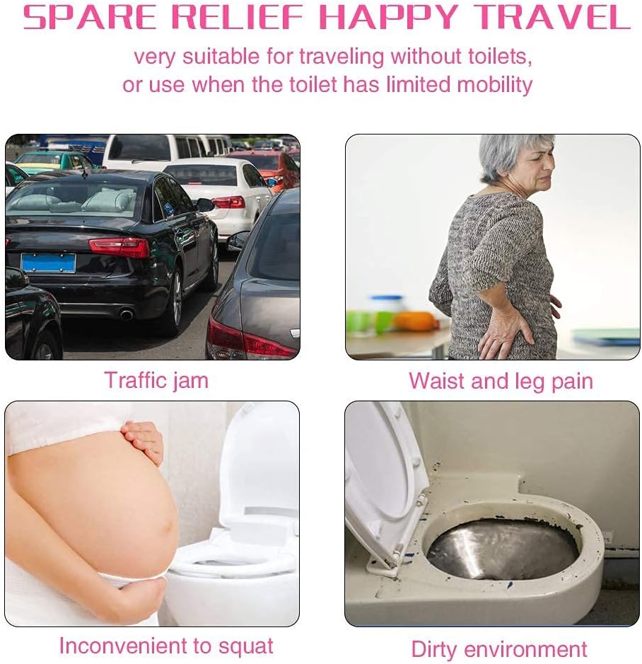 Portable Silicone Funnel Female Urinal for Standing - Reusable Toilet Urinal for Women, Ideal for Outdoor Activities, Camping, Travel - Pink