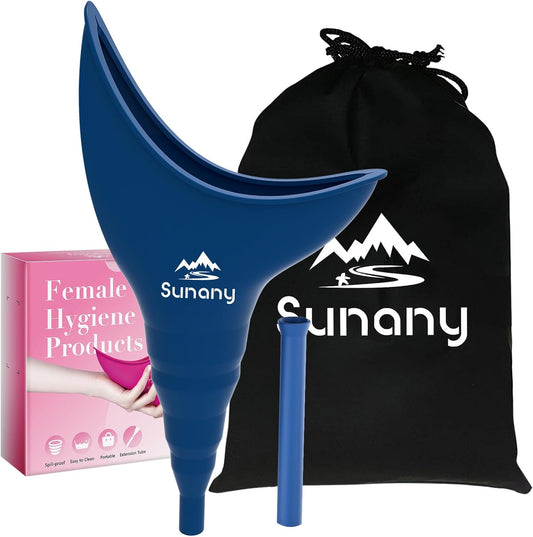 Portable Sunany Female Urinal with Silicone Funnel - Reusable and Ideal for Outdoor Activities, Camping, and Travel