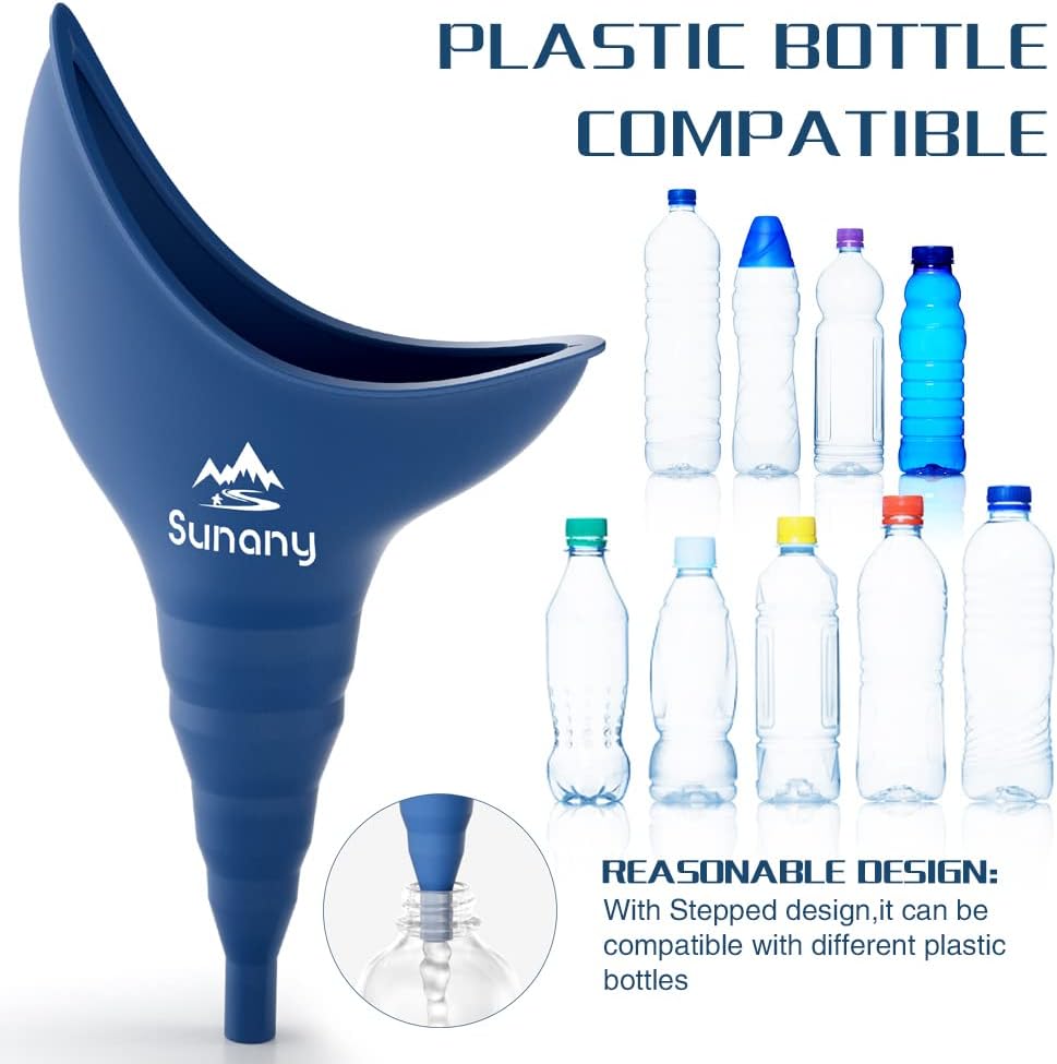 Portable Sunany Female Urinal with Silicone Funnel - Reusable and Ideal for Outdoor Activities, Camping, and Travel