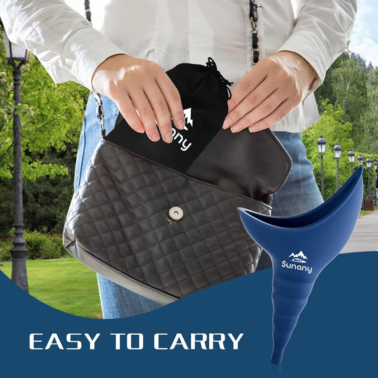 Portable Sunany Female Urinal with Silicone Funnel - Reusable and Ideal for Outdoor Activities, Camping, and Travel