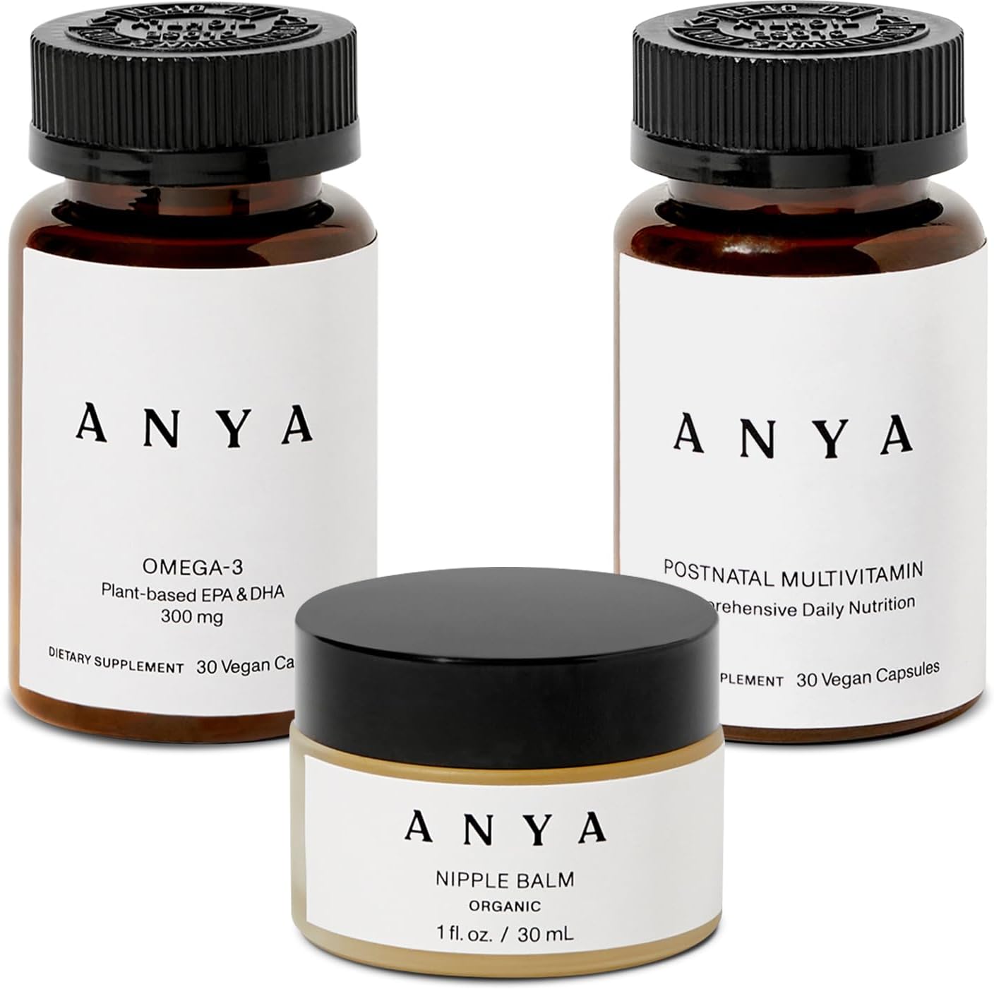 Postpartum Essentials Bundle: ANYA Multivitamin + Nipple Balm for Breastfeeding Women