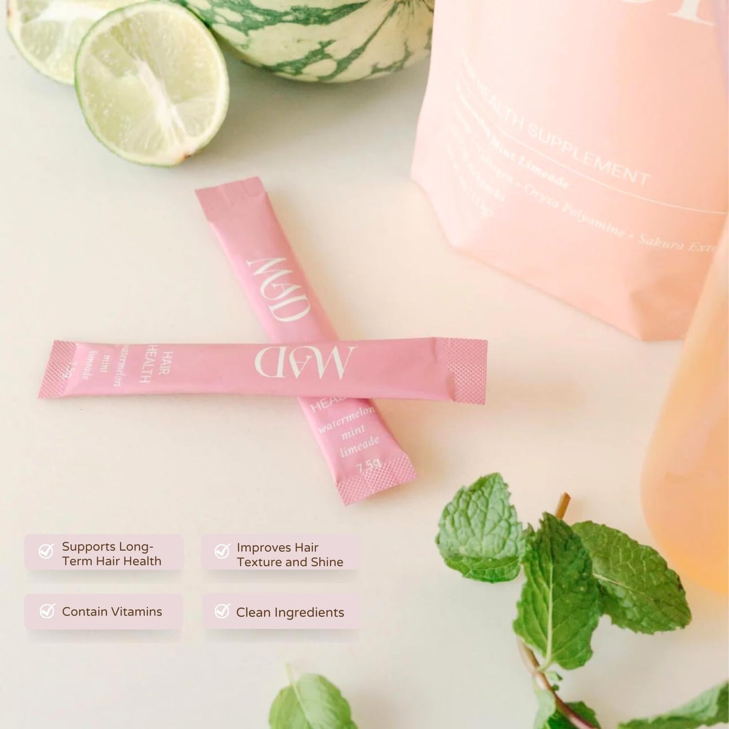 Postpartum Hair Loss Supplement with Collagen, Pumpkin Seed, Omega-3, and Horsetail - 15 Individually Packaged Tasty Mix-in Packets