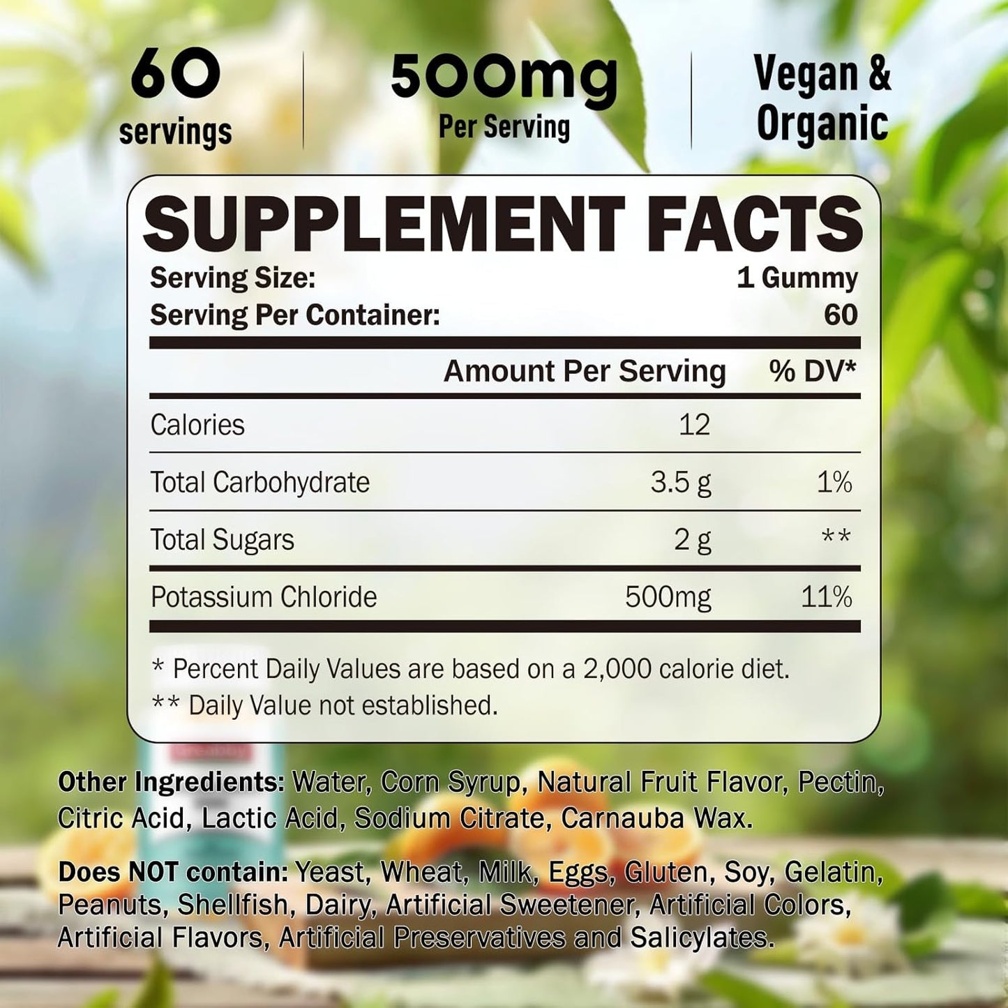 Potassium and Magnesium Gummies: Chloride & Glycinate 500mg, Family Mineral Supplements