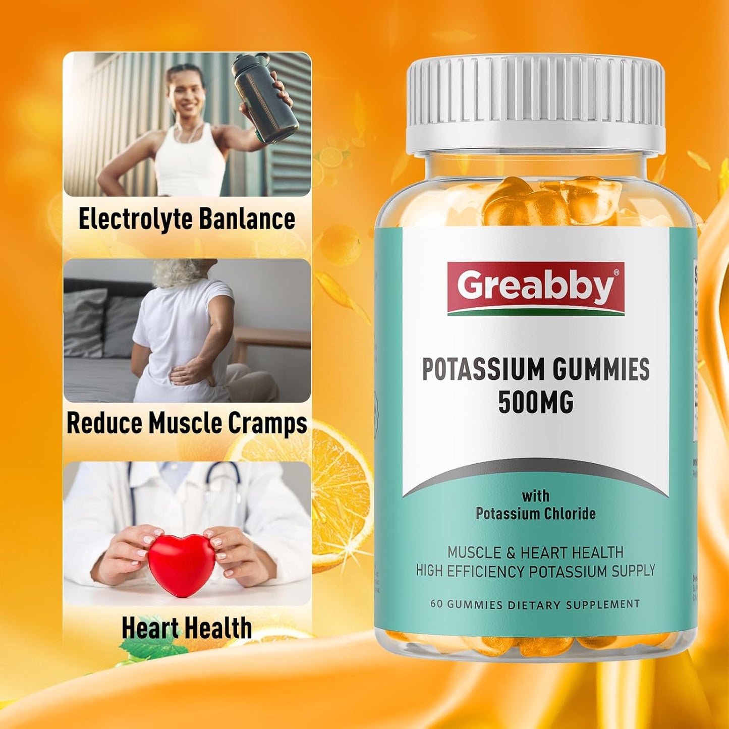 Potassium and Magnesium Gummies: Chloride & Glycinate 500mg, Family Mineral Supplements