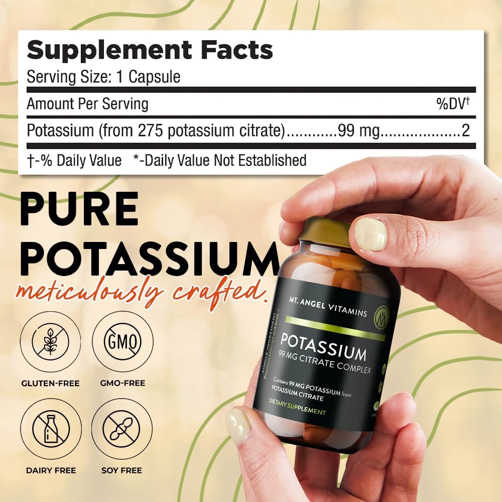Potassium Citrate Complex Supplement - 99 MG, 60 Capsules by Mt. Angel Vitamins