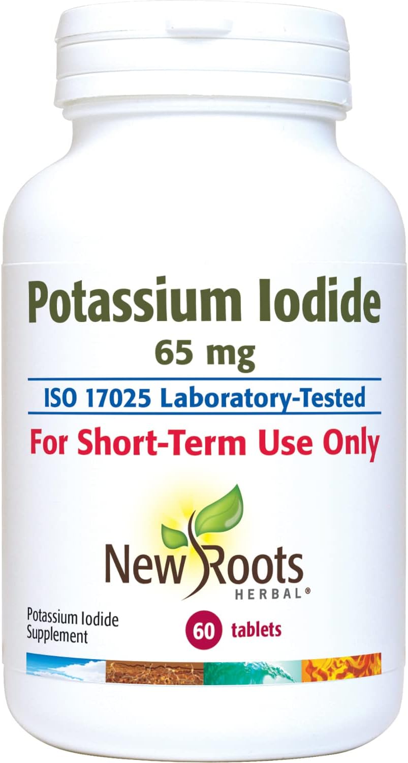 Potassium Iodide 65mg Supplement for Thyroid Support | 60 Tablets, Iodine Source - YODO Naciente