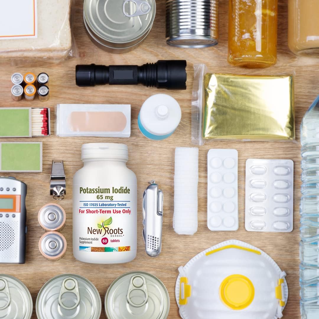 Potassium Iodide 65mg Supplement for Thyroid Support | 60 Tablets, Iodine Source - YODO Naciente