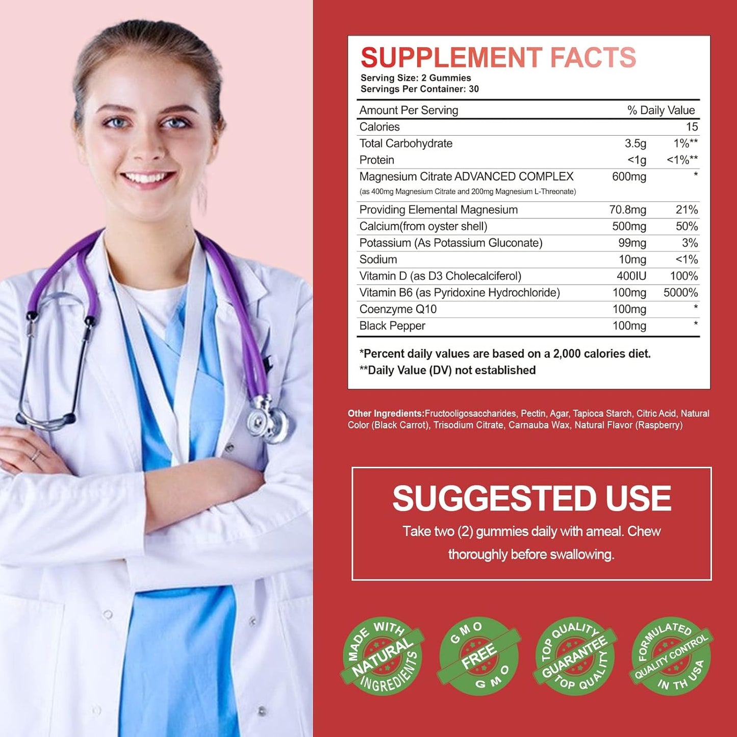 Potassium Magnesium Gummies for Adults and Kids with High Absorption, Raspberry Flavor, Chewable Supplements - BoostGo Australia
