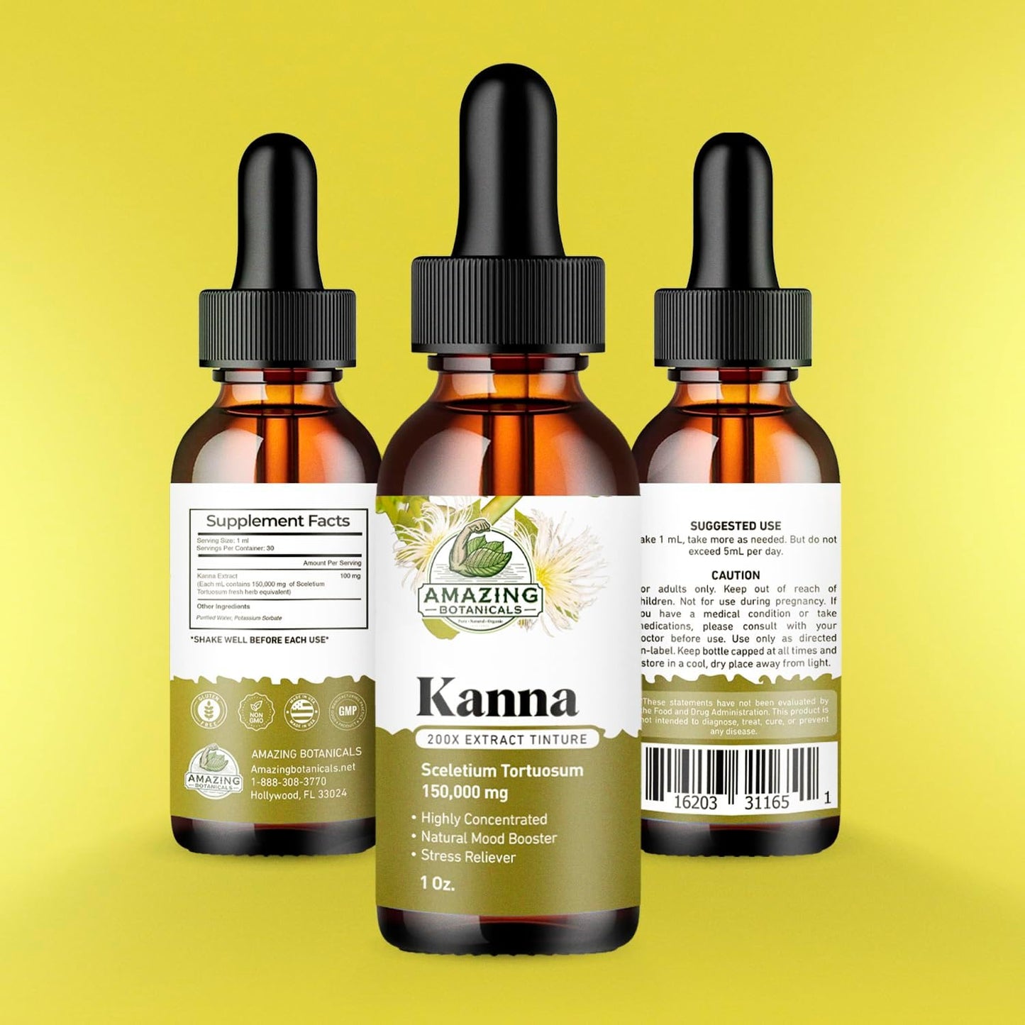 Potent 200x Sceletium Tortuosum Extract Tincture - 150,000mg, 30ml by Amazing Botanicals