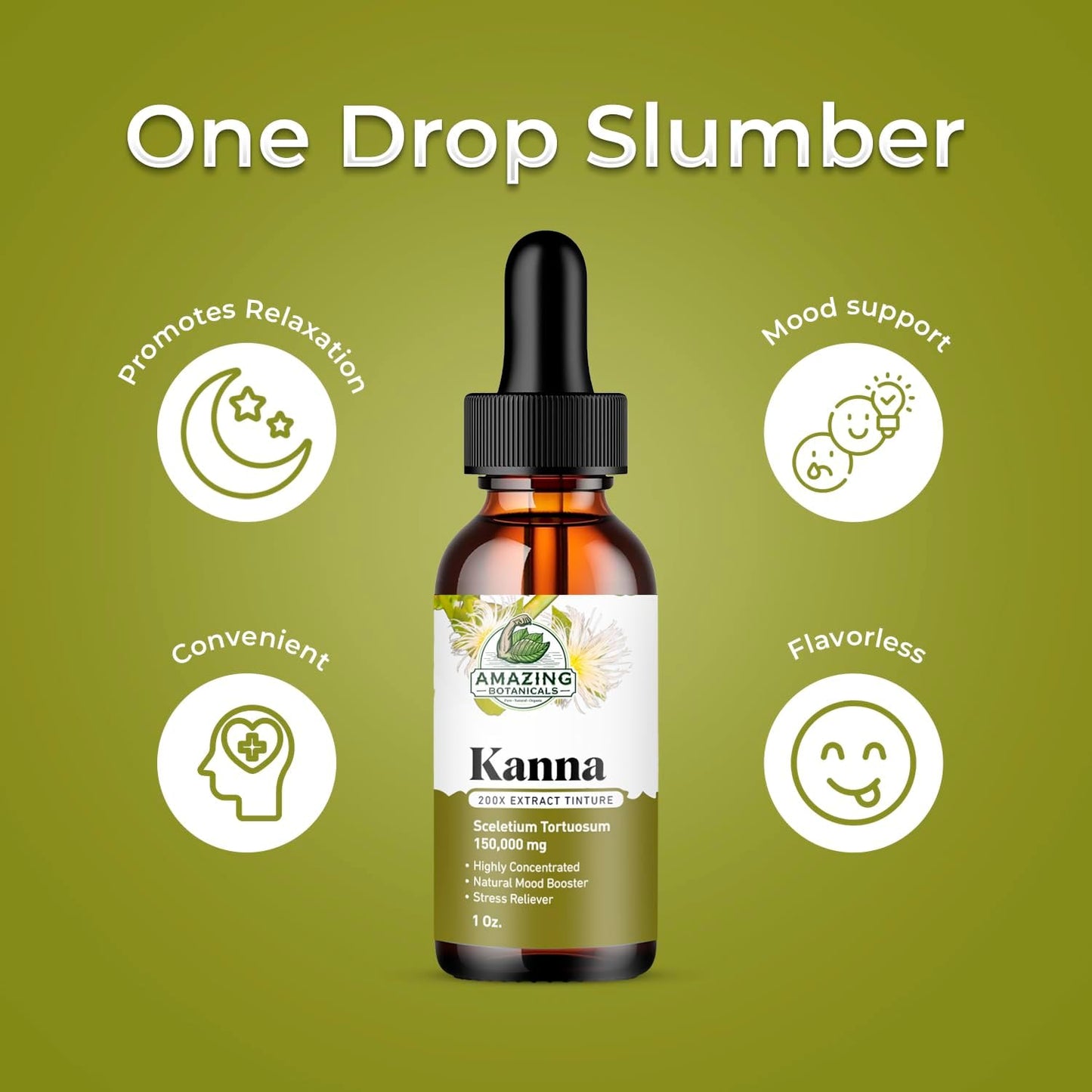 Potent 200x Sceletium Tortuosum Extract Tincture - 150,000mg, 30ml by Amazing Botanicals