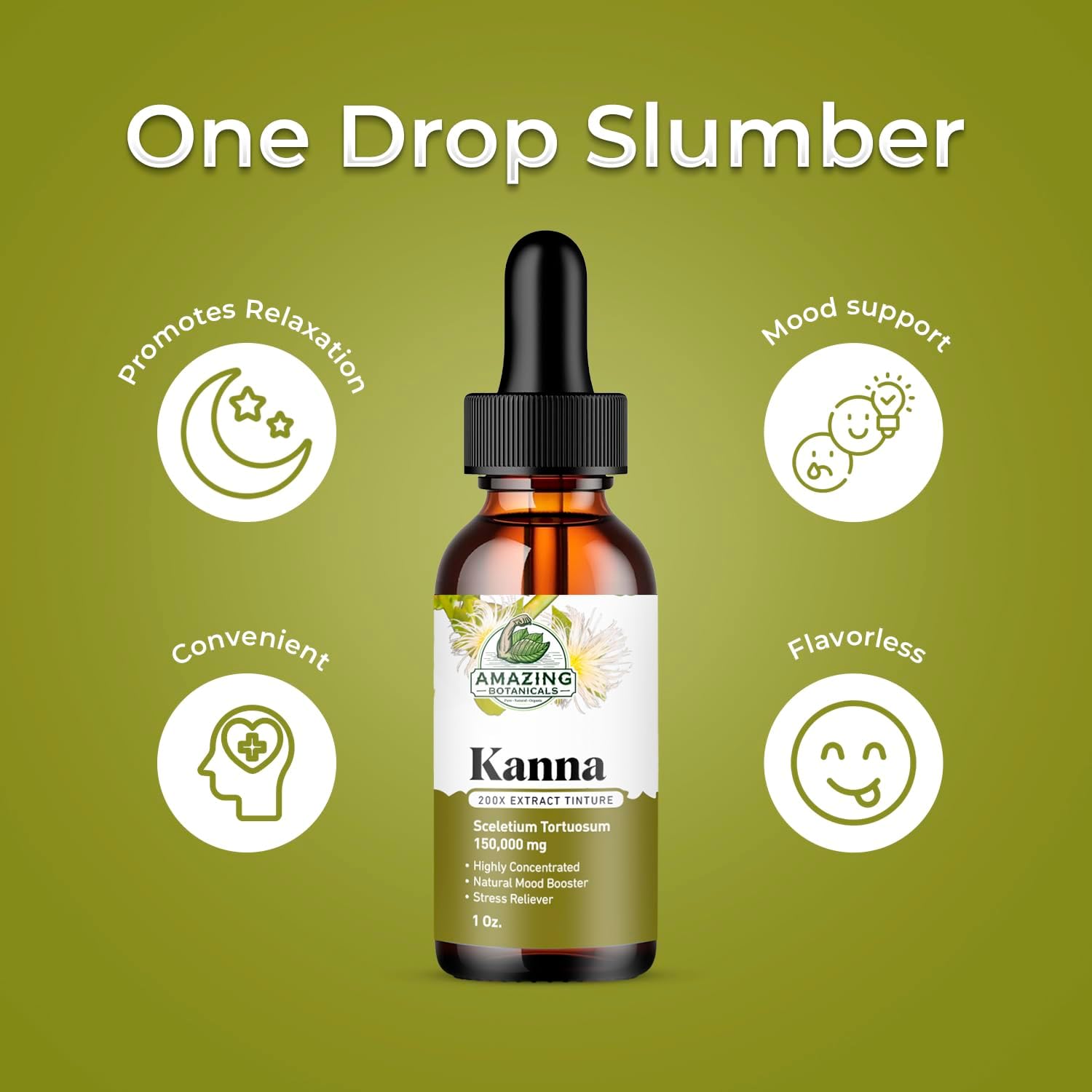 Potent 200x Sceletium Tortuosum Extract Tincture - 150,000mg, 30ml by Amazing Botanicals