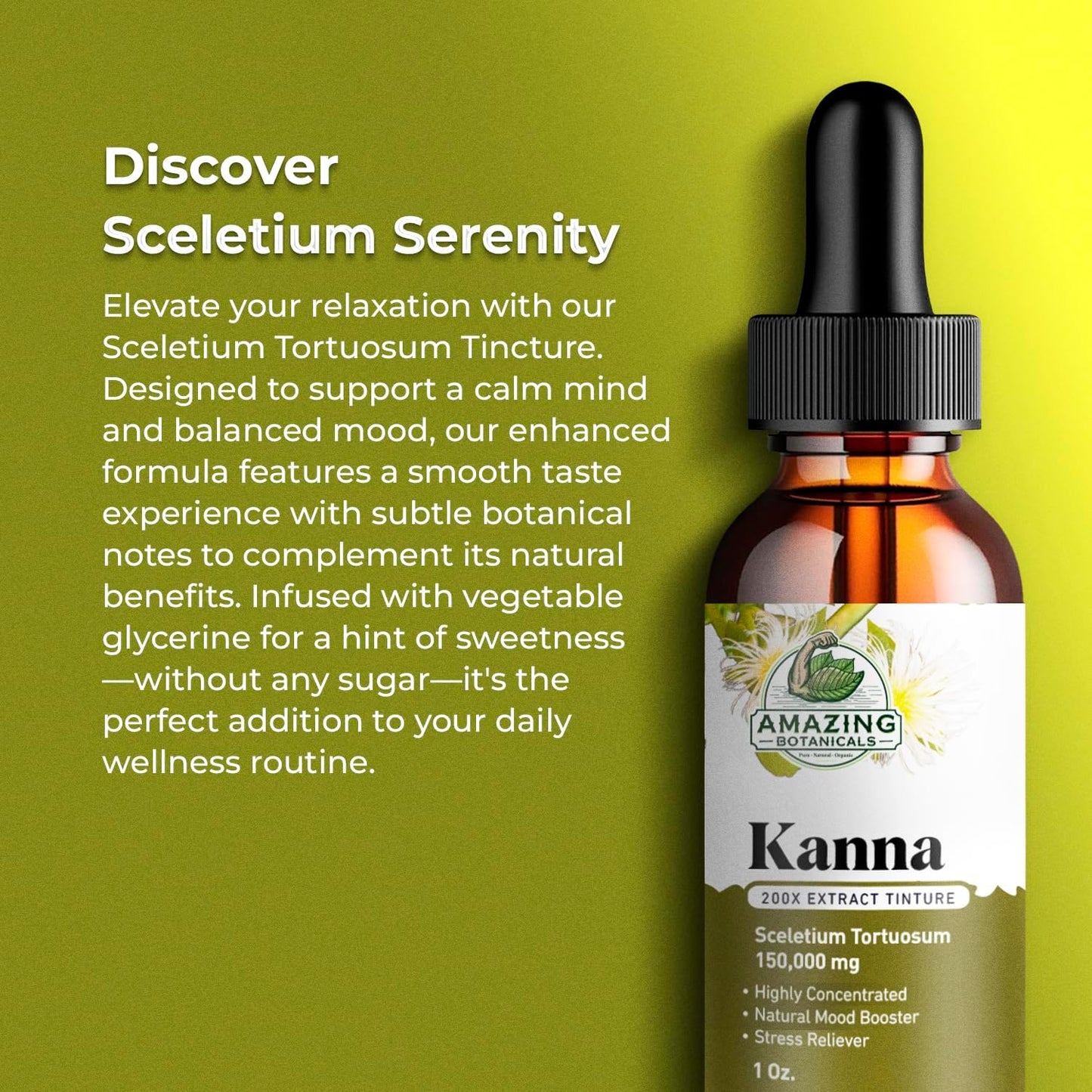 Potent 200x Sceletium Tortuosum Extract Tincture - 150,000mg, 30ml by Amazing Botanicals