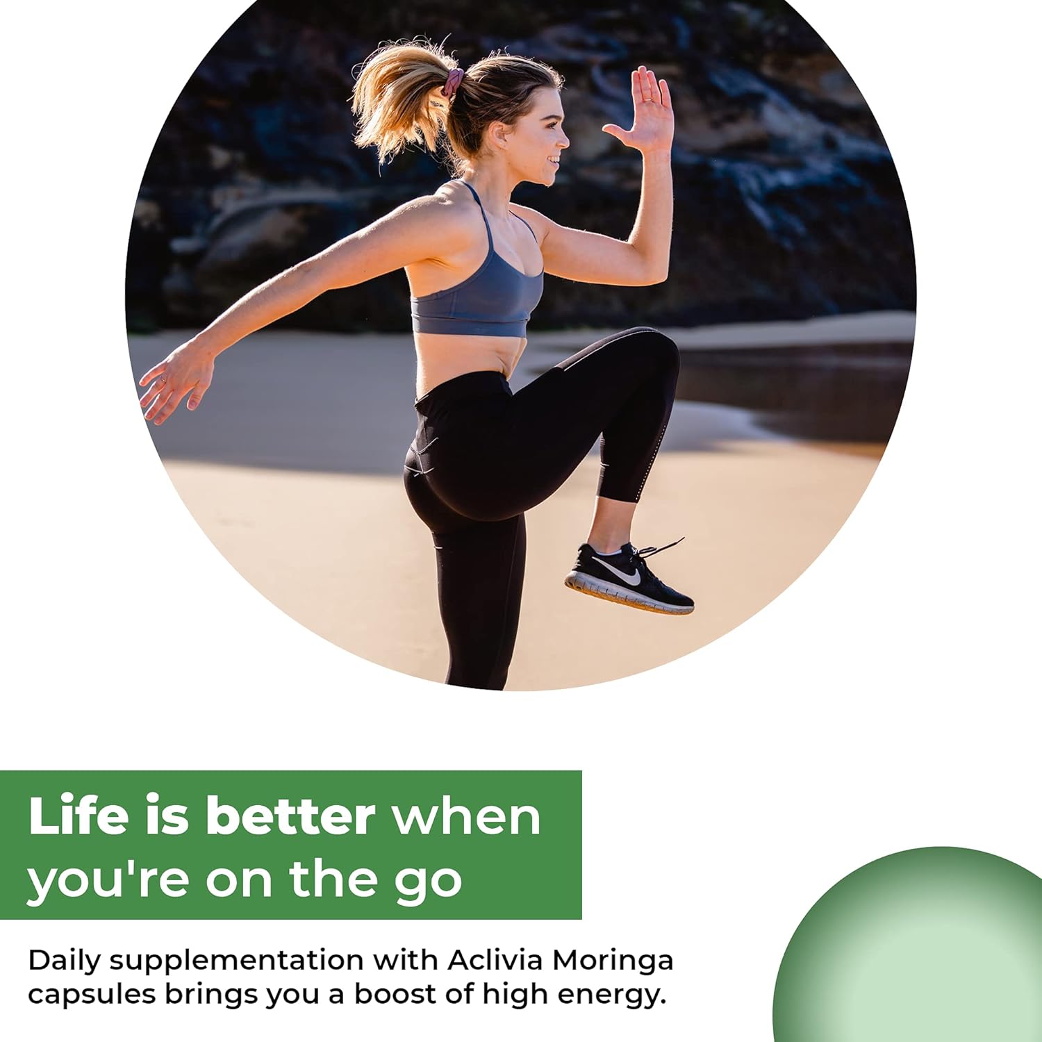 Potent 5000mg Aclivia Moringa Complex: Green Superfood with Antioxidant Properties, Leaf & Seed Extract