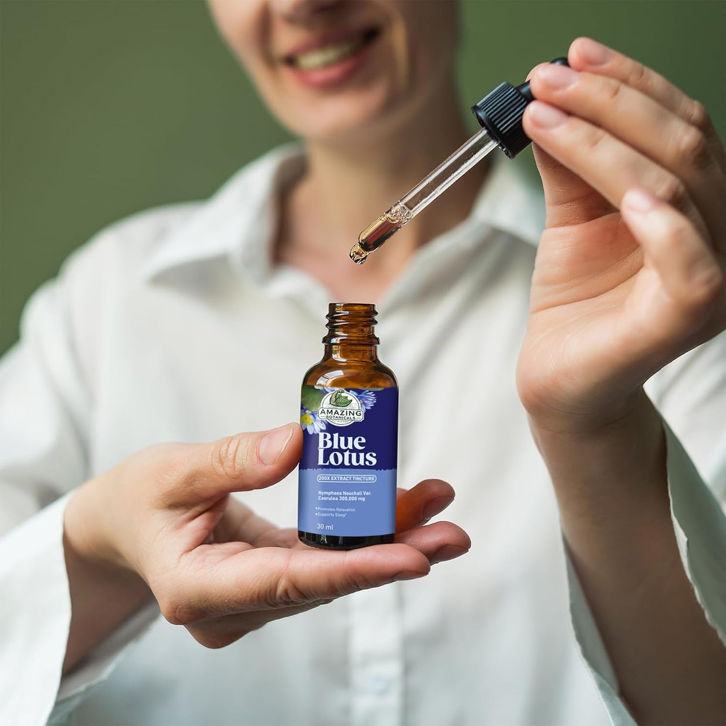 Potent Blue Lotus 200X Extract Tincture - 300,000mg Strength - 1oz / 30ml Bottle - Amazing Botanicals