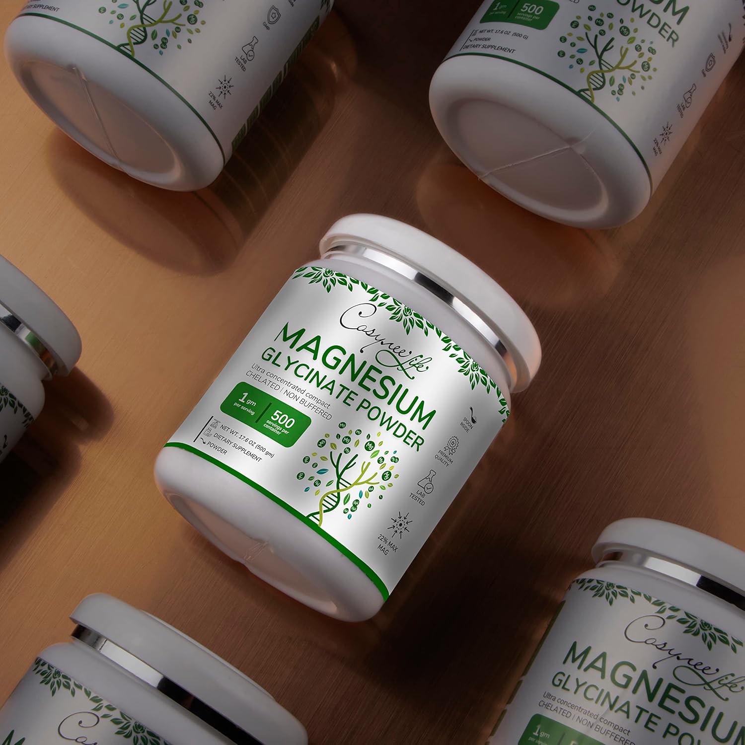 Potent Cosynee Magnesium Glycinate Powder for Ultimate Calming Relief - 17.6oz (500g)