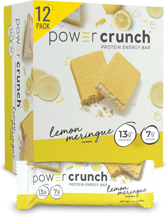 Power Crunch Lemon Meringue Protein Wafer Bars - 12 Bars, 1.4oz Each