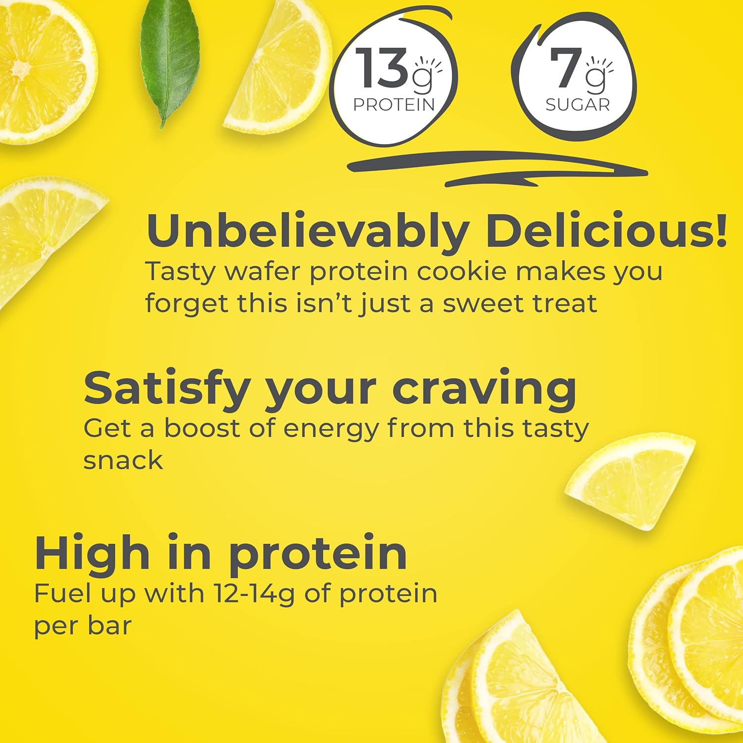 Power Crunch Lemon Meringue Protein Wafer Bars - 12 Bars, 1.4oz Each