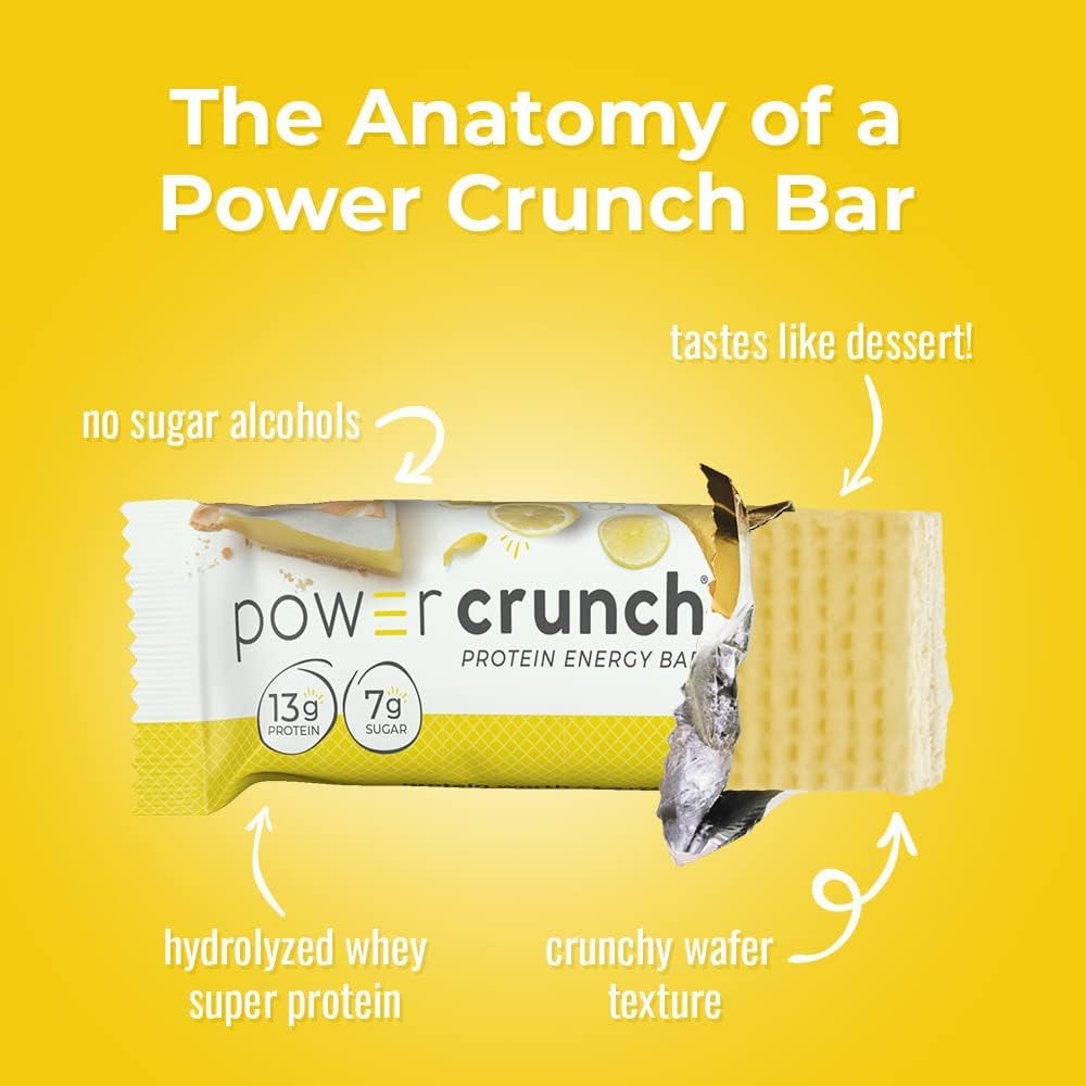 Power Crunch Lemon Meringue Protein Wafer Bars - 12 Bars, 1.4oz Each