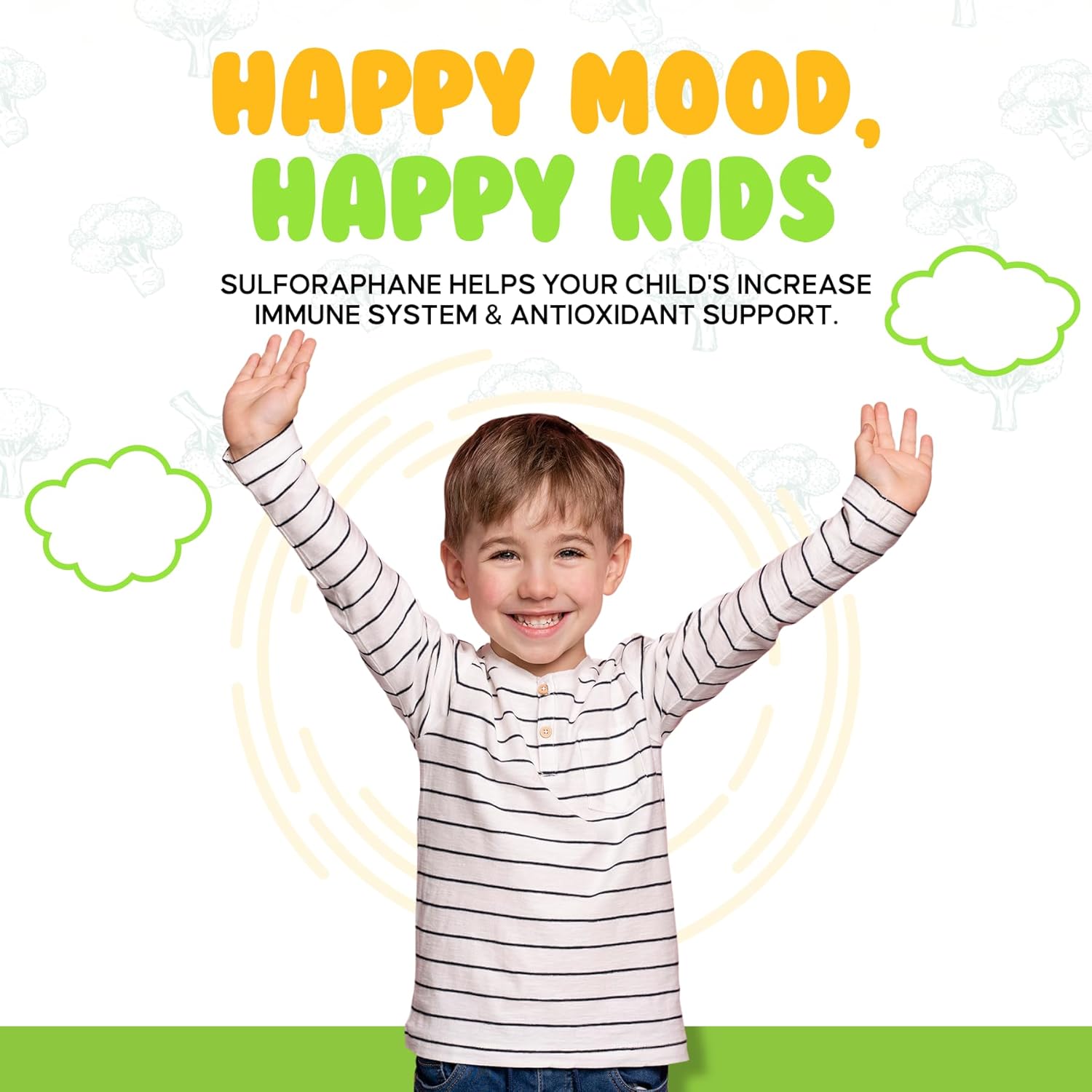 Powerful Antioxidant Bossko Sulforaphane Gummies with Omega 3 Fish Oil & Essential Nutrients - Vegan & Zero Sugar - 90ct