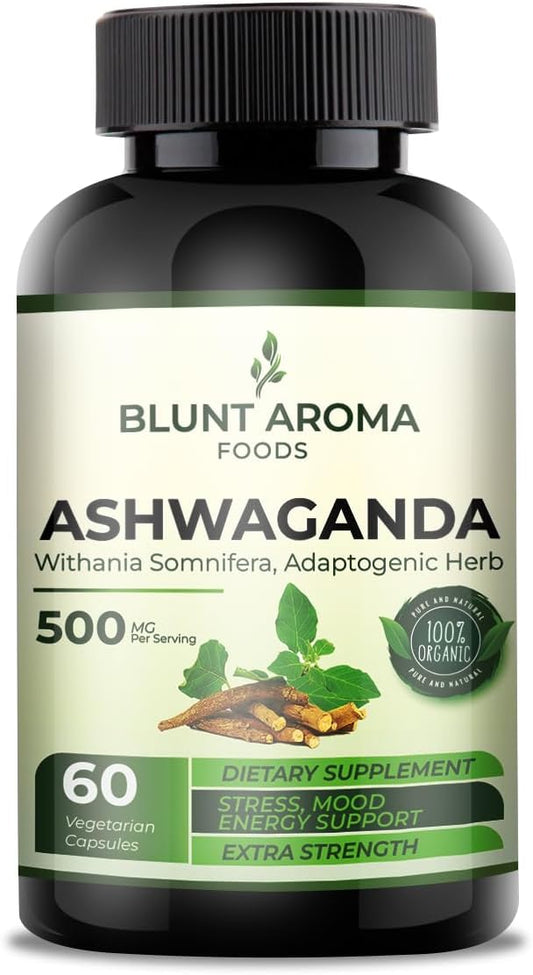Powerful Ashwagandha Extract Capsules with Ginger, Turmeric, Alkanet Root, and Black Pepper - 5200mg Strength - 60 Capsules - 2 Month Supply