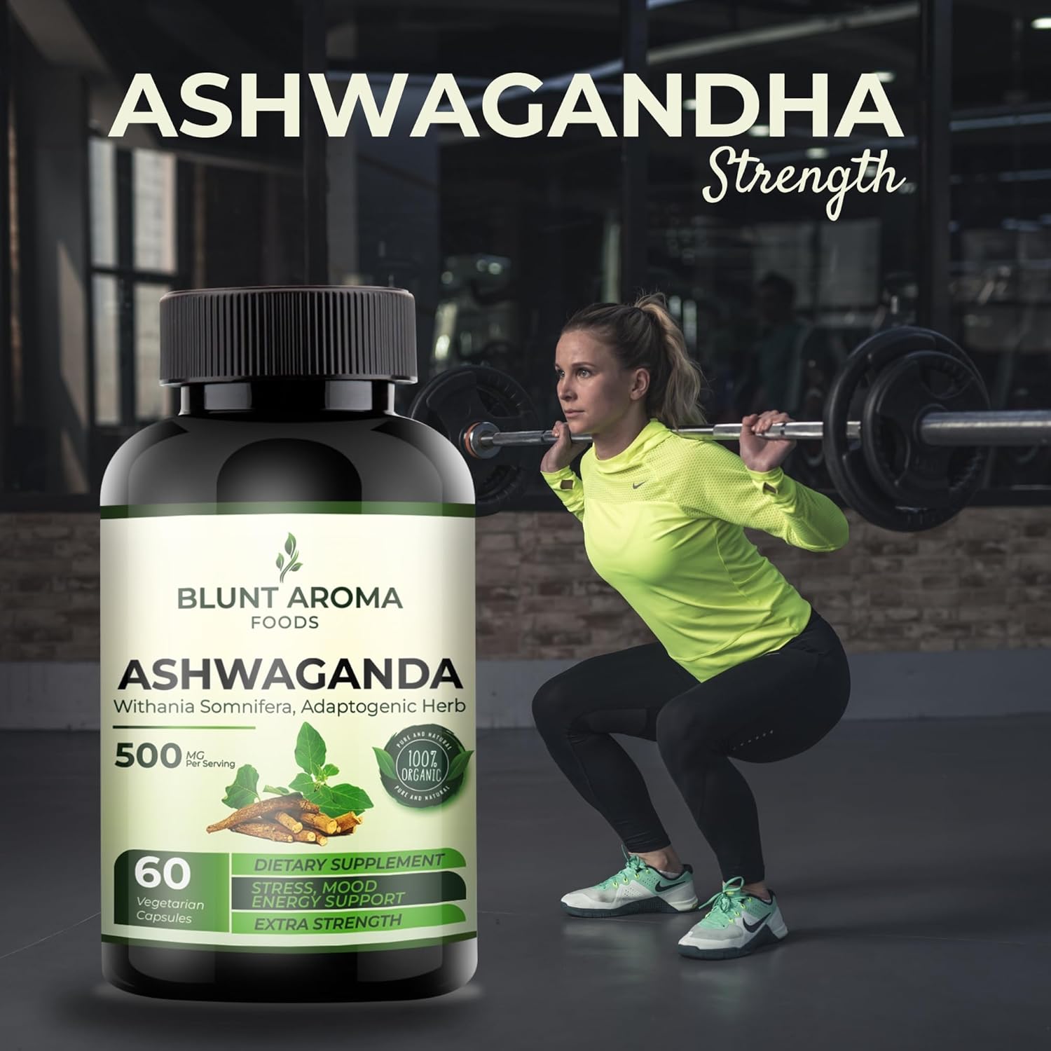 Powerful Ashwagandha Extract Capsules with Ginger, Turmeric, Alkanet Root, and Black Pepper - 5200mg Strength - 60 Capsules - 2 Month Supply