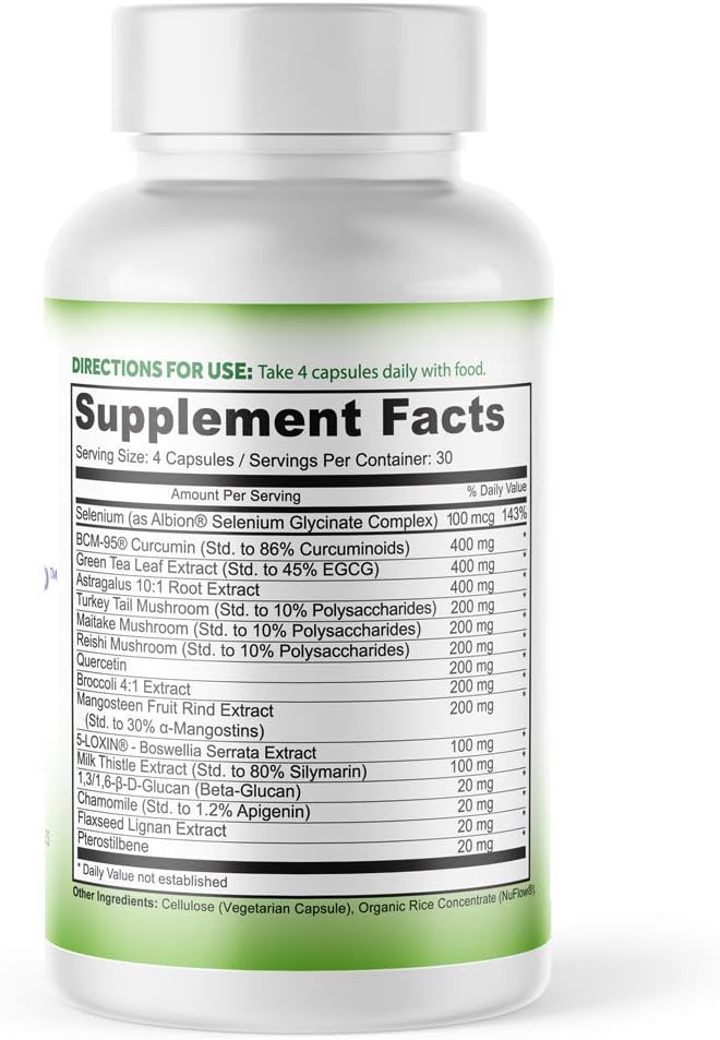 Powerful Cell Division Support Capsules with Reishi Mushroom and Natural Ingredients - 120 Veggie Caps