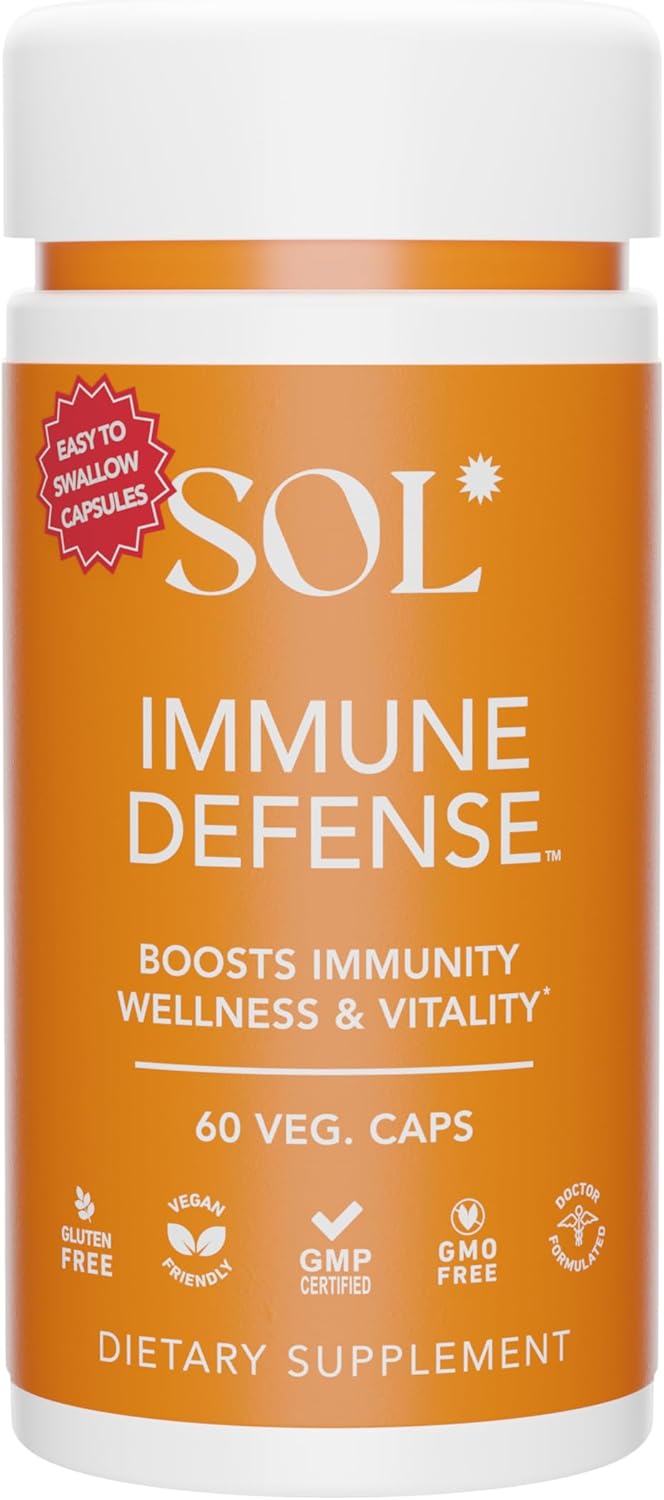 Powerful Immune System Booster Capsules: Enhanced with Astragalus, Goto Kola, Andrographis - 60 Count - SOL Nutrition