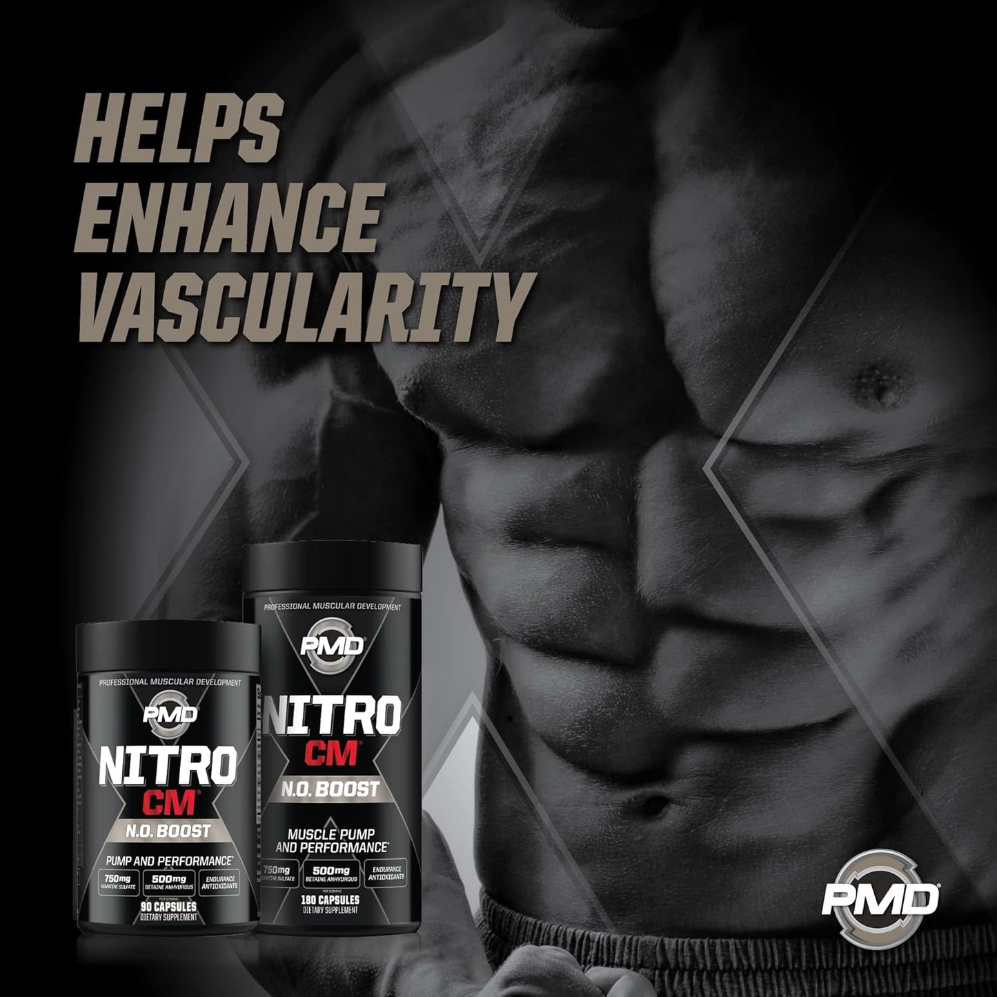 Powerful PMD NitroCM Supplement for Enhanced Muscle Growth and Recovery, 60 Capsules